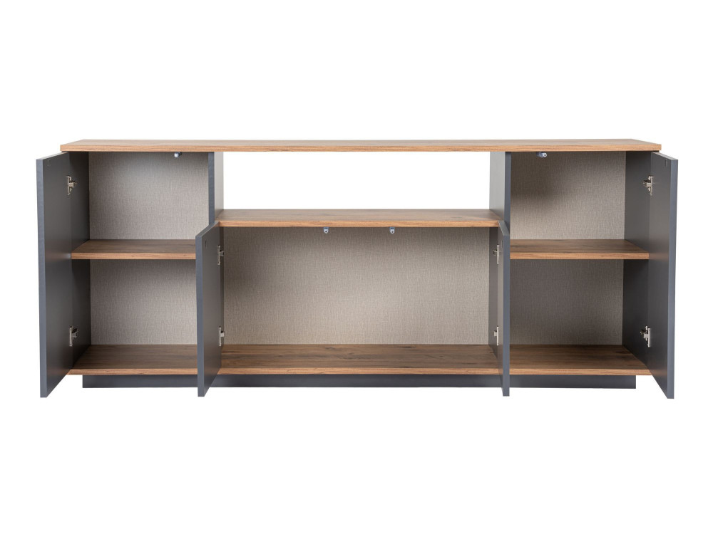 Arista" wooden sideboard - 180 x 44 x 75 cm - Charcoal grey