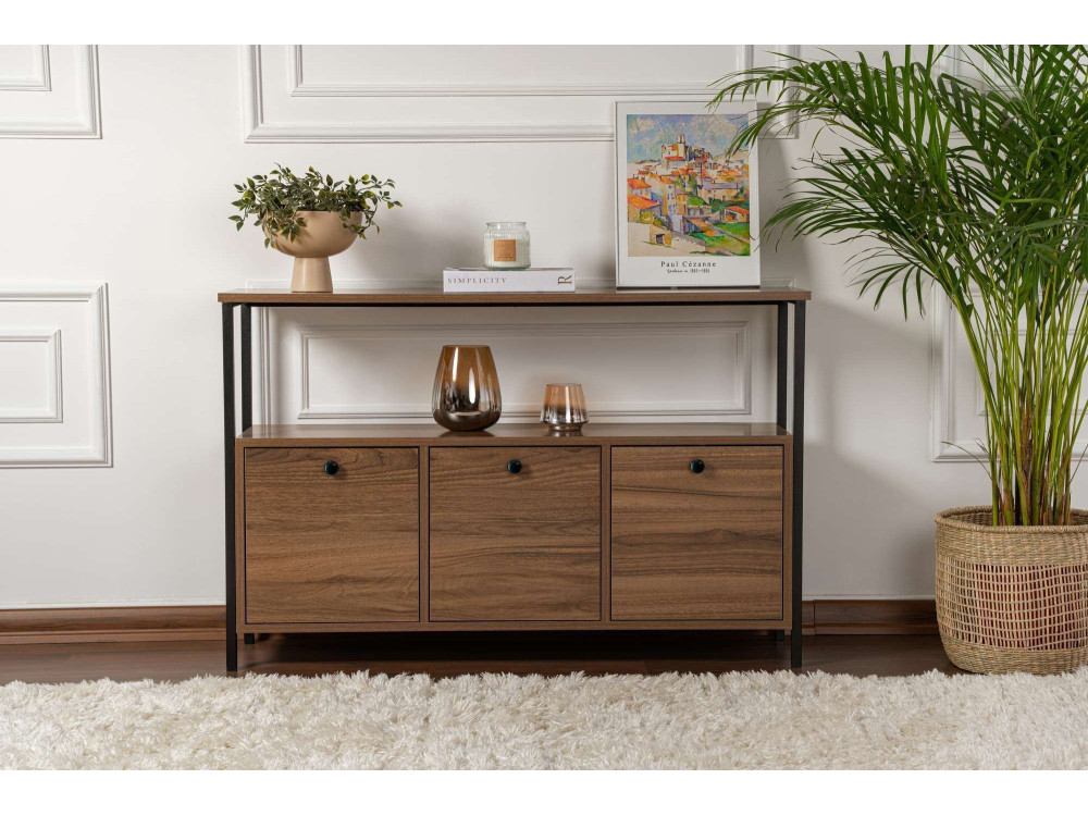 Solace" wooden sideboard - 120 x 30 x 77 cm - Brown