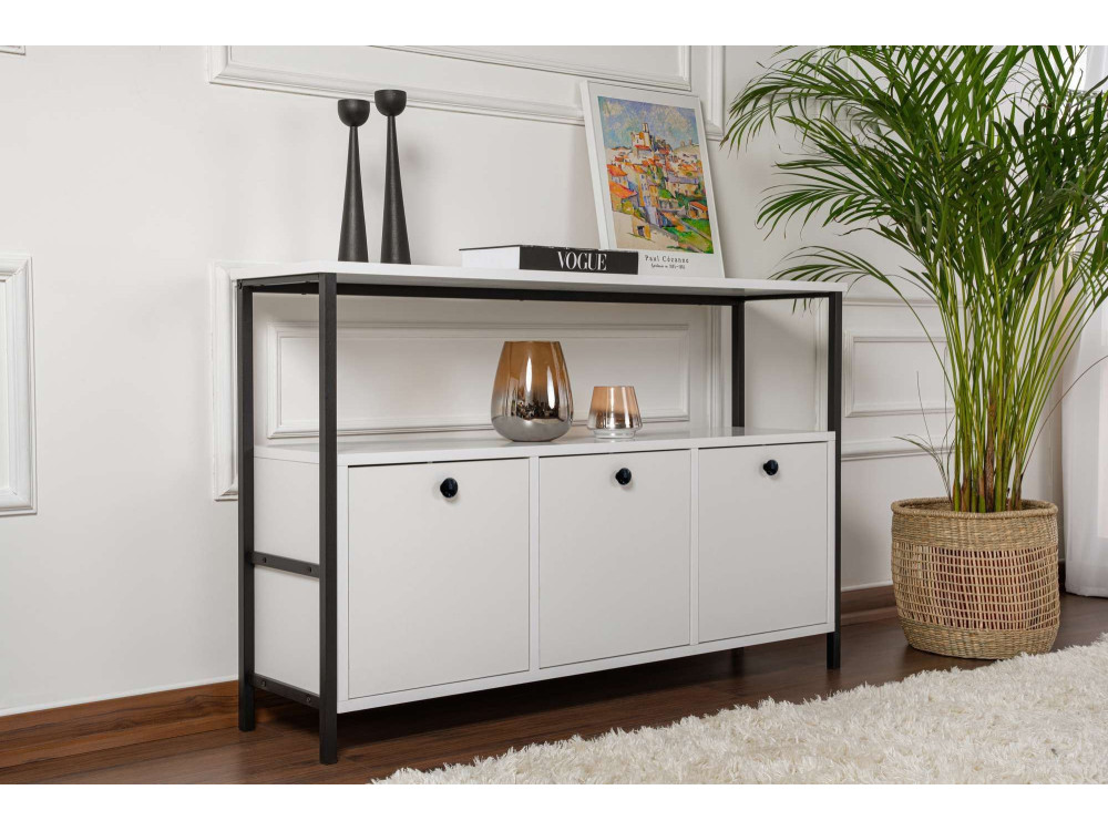 Solace" wooden sideboard - 120 x 30 x 77 cm - White