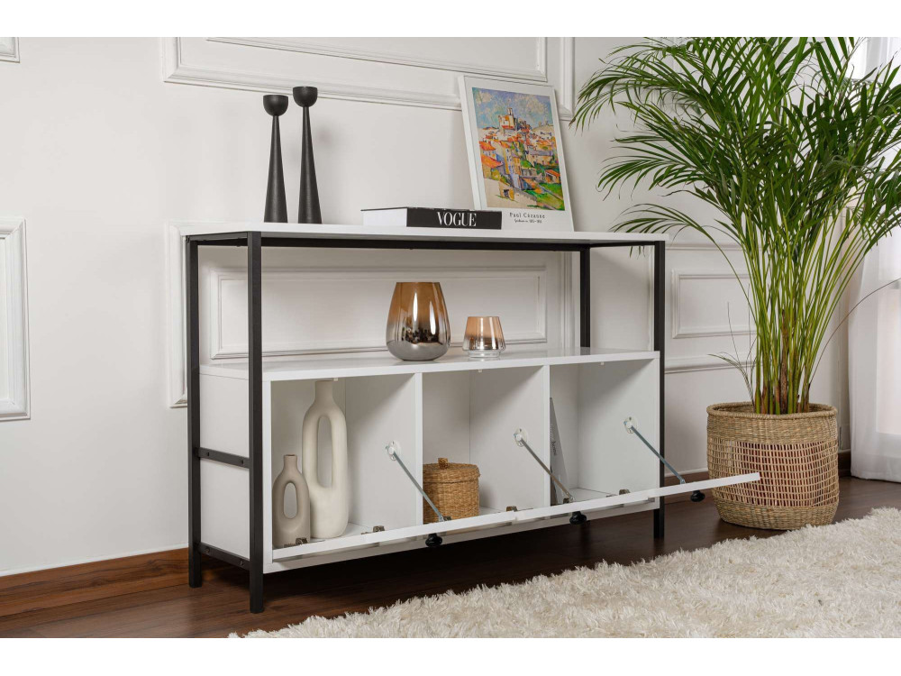 Solace" wooden sideboard - 120 x 30 x 77 cm - White