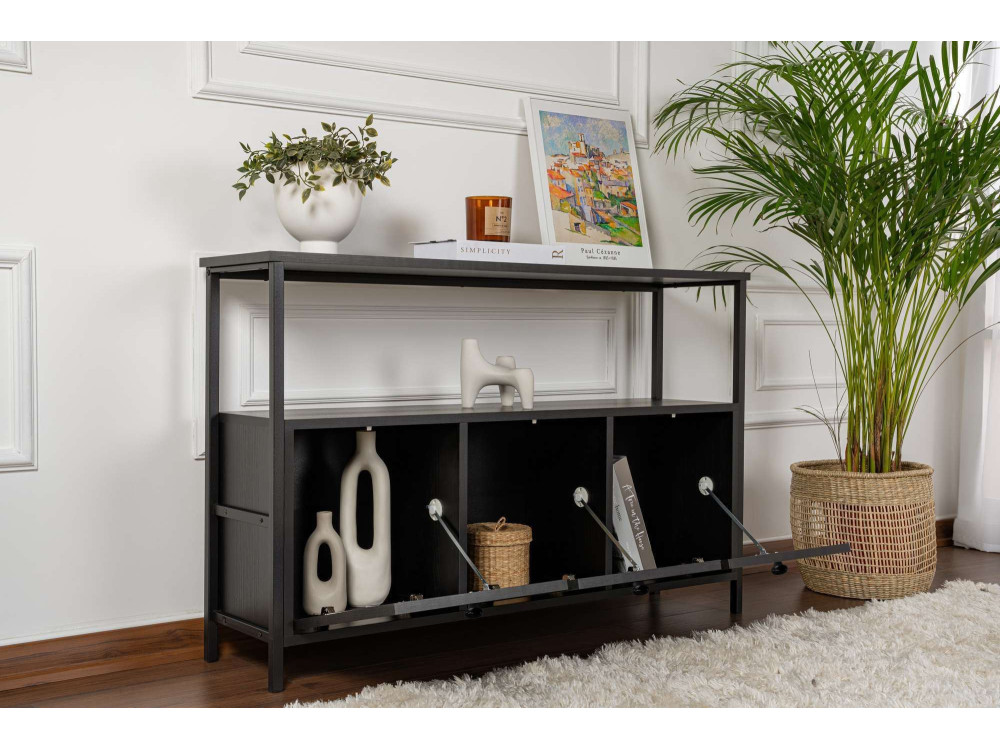 Solace" wooden sideboard - 120 x 30 x 77 cm - Black