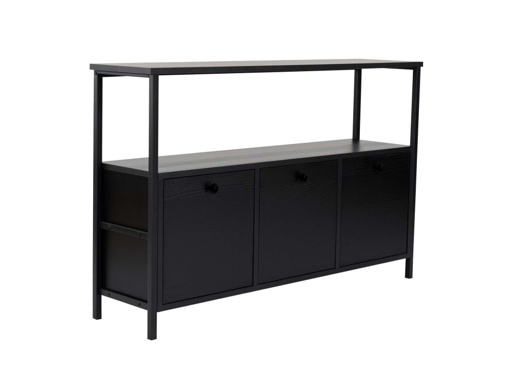 Solace" wooden sideboard - 120 x 30 x 77 cm - Black