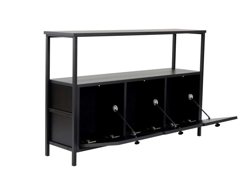 Solace" wooden sideboard - 120 x 30 x 77 cm - Black