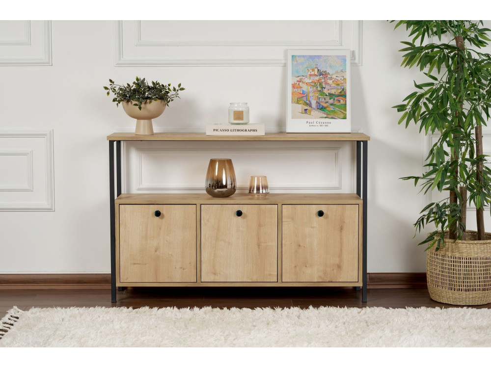 Solace" wooden sideboard - 120 x 30 x 77 cm - Beige