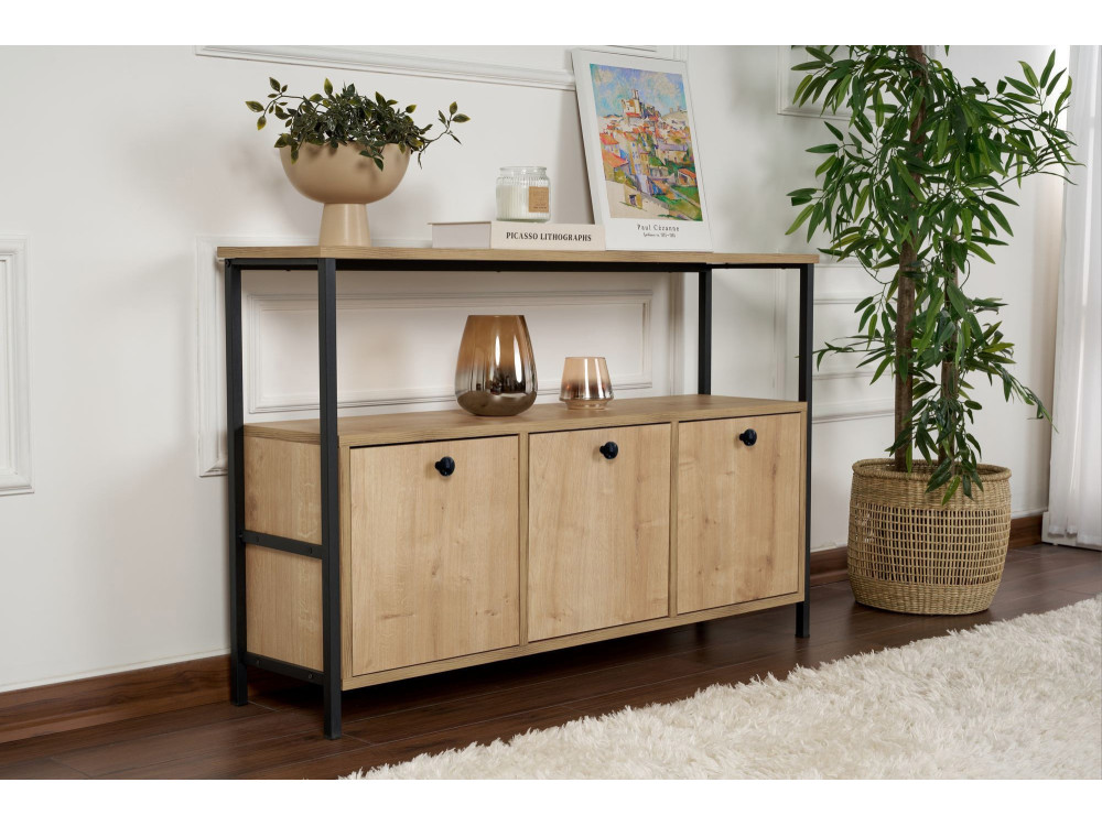 Solace" wooden sideboard - 120 x 30 x 77 cm - Beige