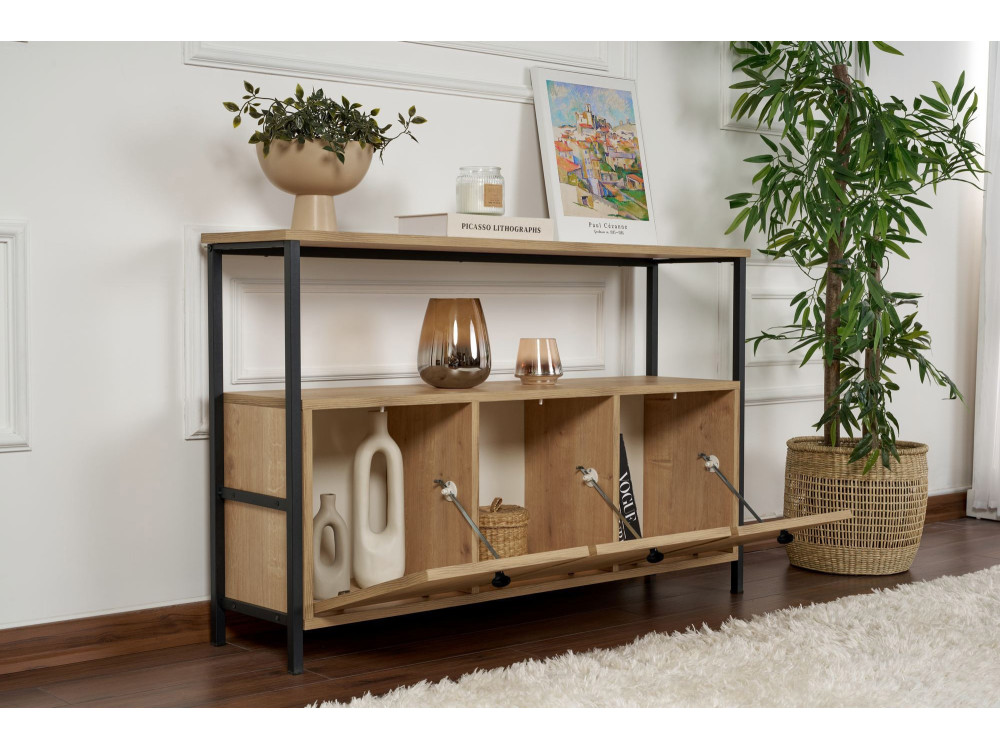 Solace" wooden sideboard - 120 x 30 x 77 cm - Beige