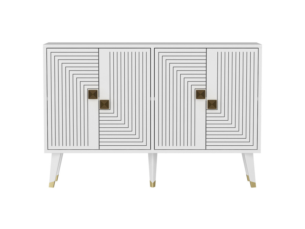 Ahart" wooden sideboard - 120 x 30 x 80 cm - White