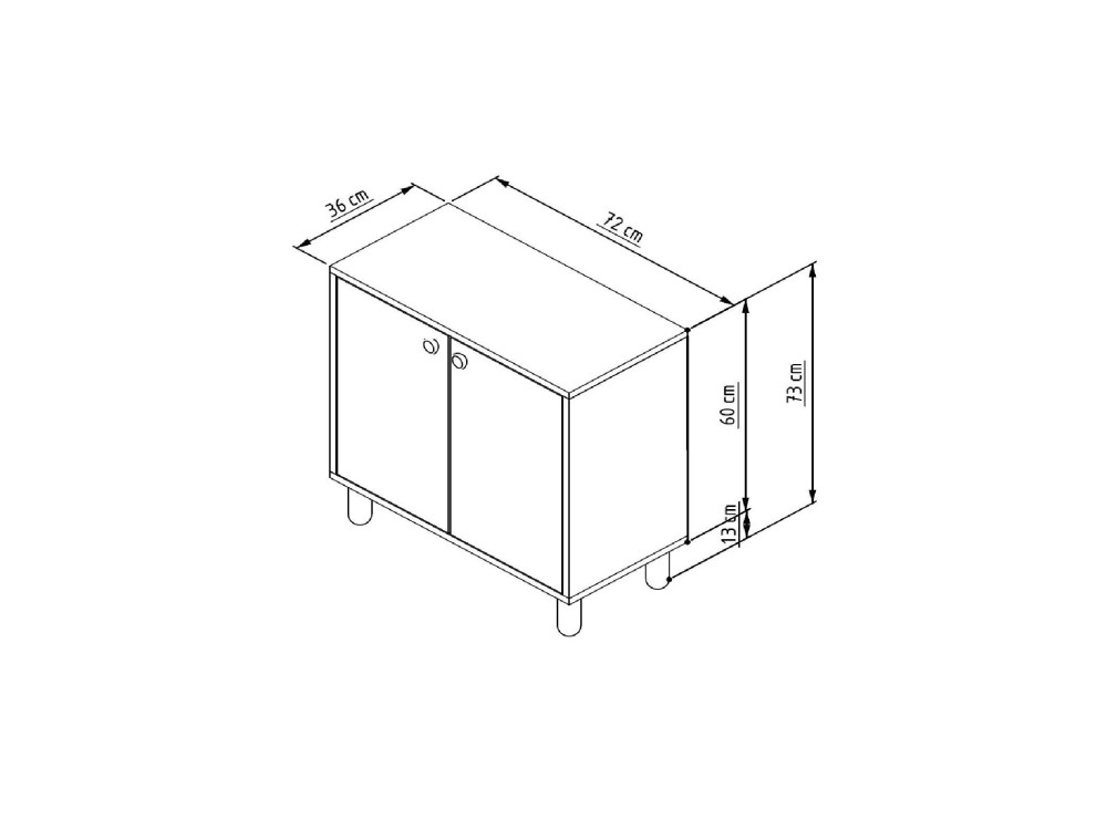 Lina" wooden sideboard - 72 x 36 x 73 cm - White