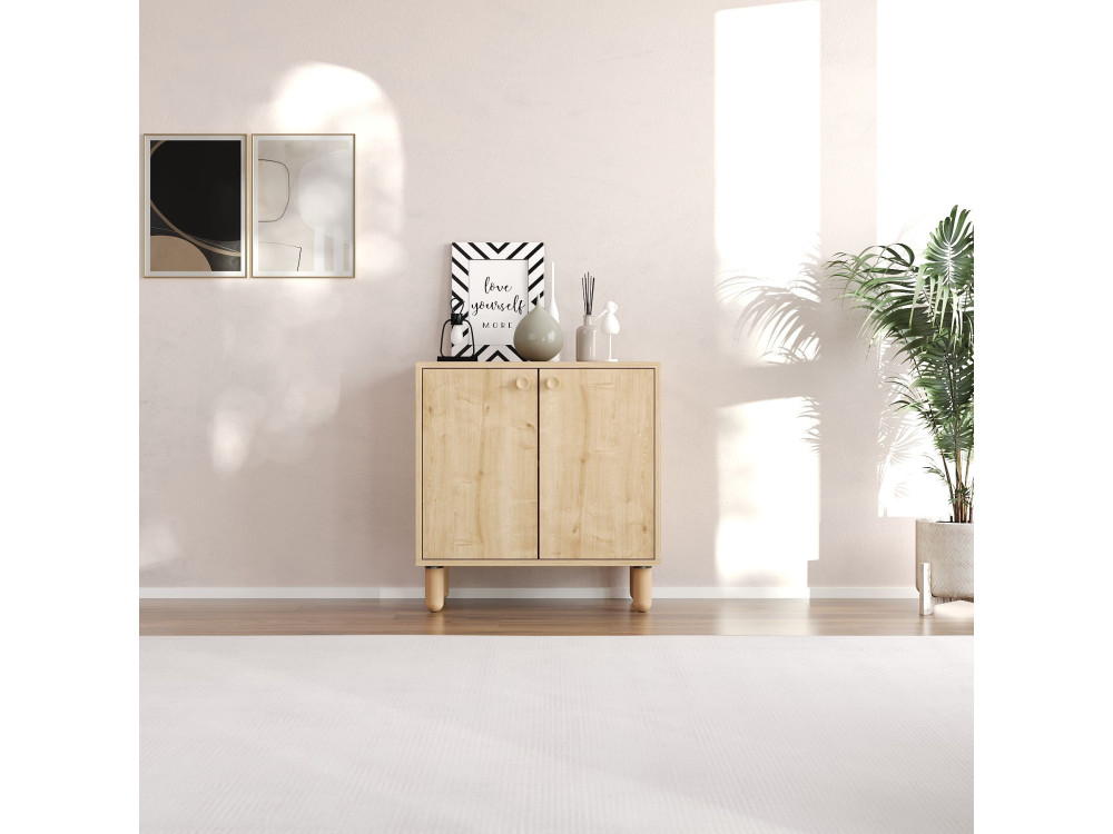 Lina" wooden sideboard - 72 x 36 x 73 cm - Beige