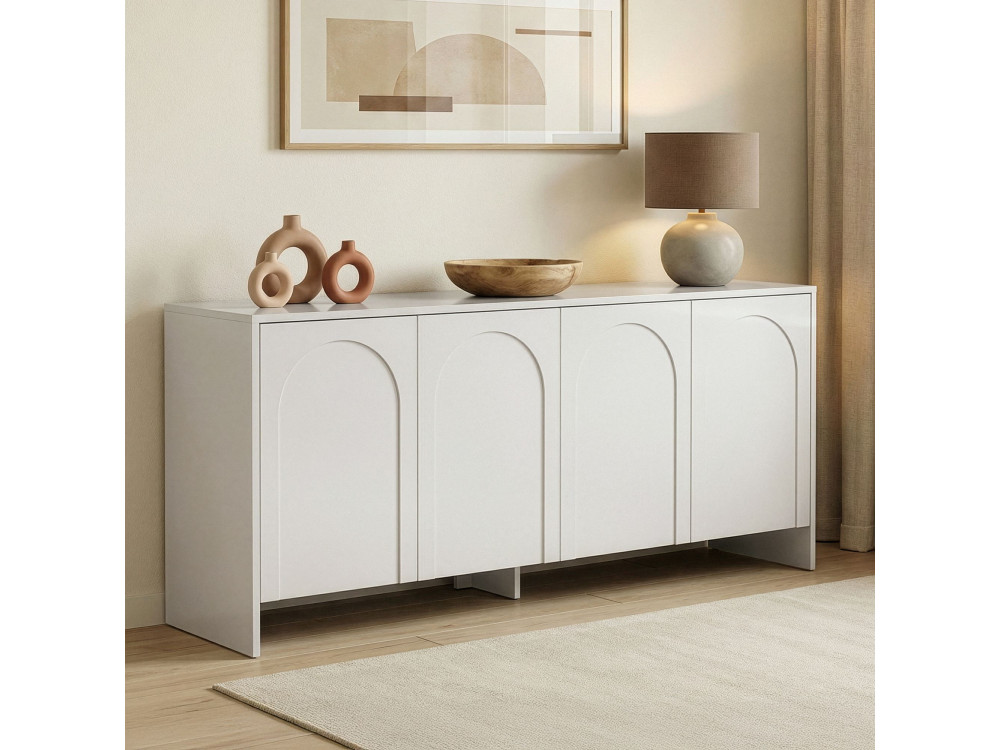 Arlen" wooden sideboard - 180 x 45 x 80 cm - White