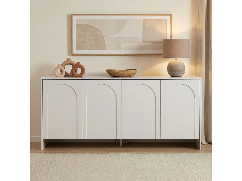 Arlen" wooden sideboard - 180 x 45 x 80 cm - White