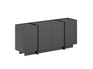 Dorma" wooden sideboard - 180 x 45 x 80 cm - Anthracite / Black