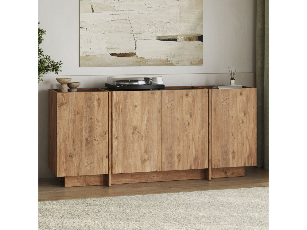 Dorma" wooden sideboard - 180 x 45 x 80 cm - Atlantic Pine / Anthracite