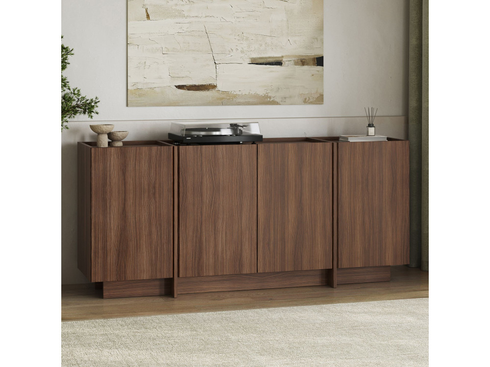 Dorma" wooden sideboard - 180 x 45 x 80 cm - Walnut Milano