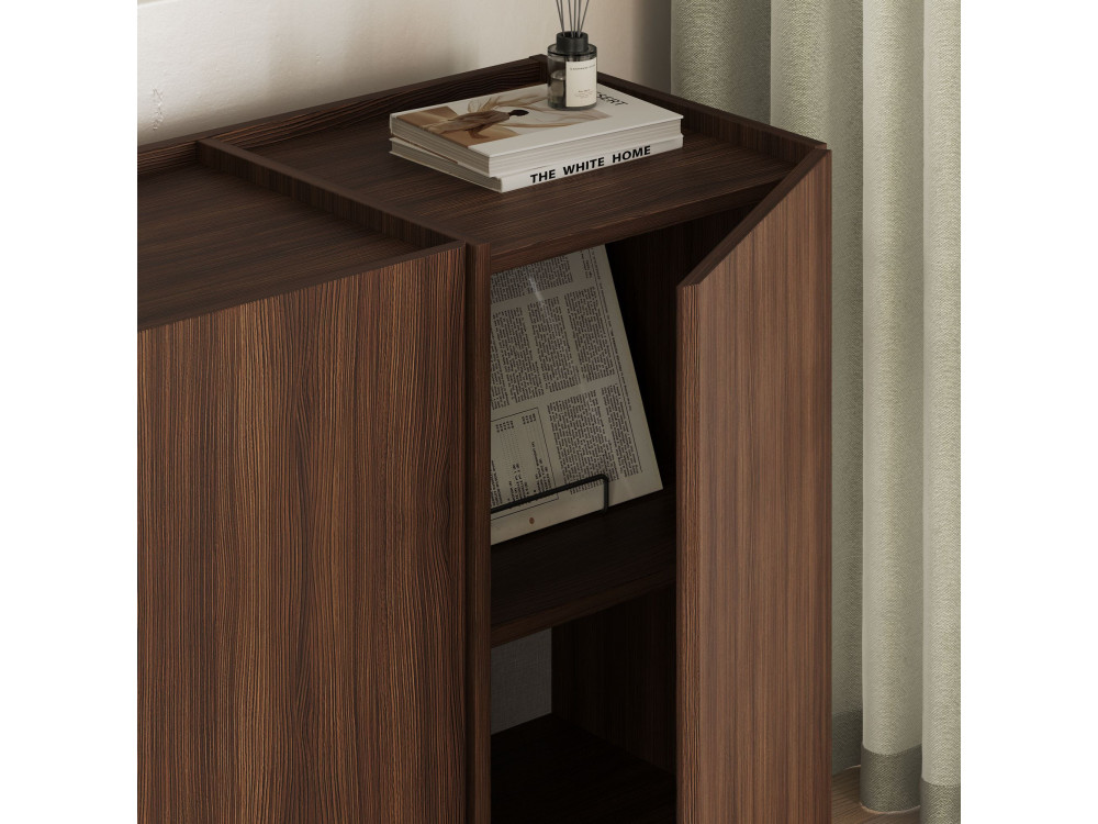 Dorma" wooden sideboard - 180 x 45 x 80 cm - Walnut Milano
