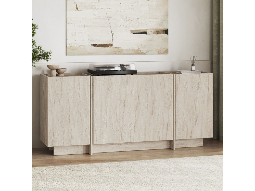 Dorma" wooden sideboard - 180 x 45 x 80 cm - Travertine