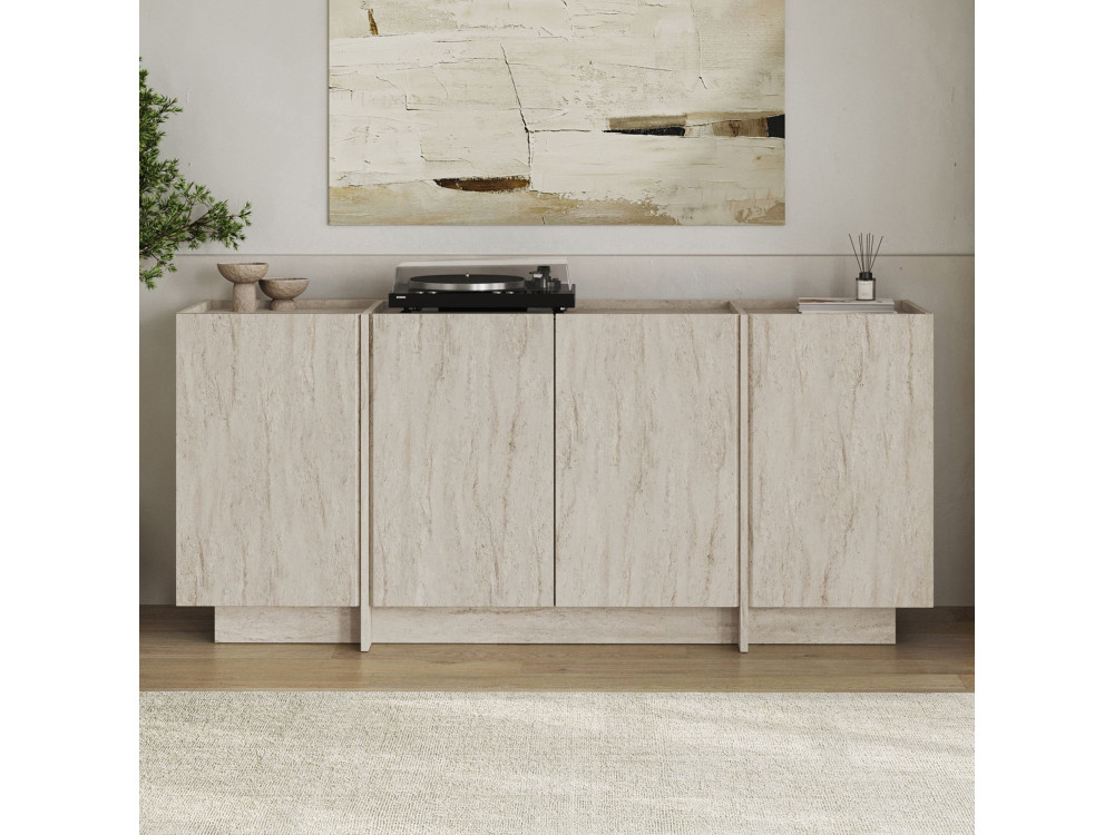 Dorma" wooden sideboard - 180 x 45 x 80 cm - Travertine