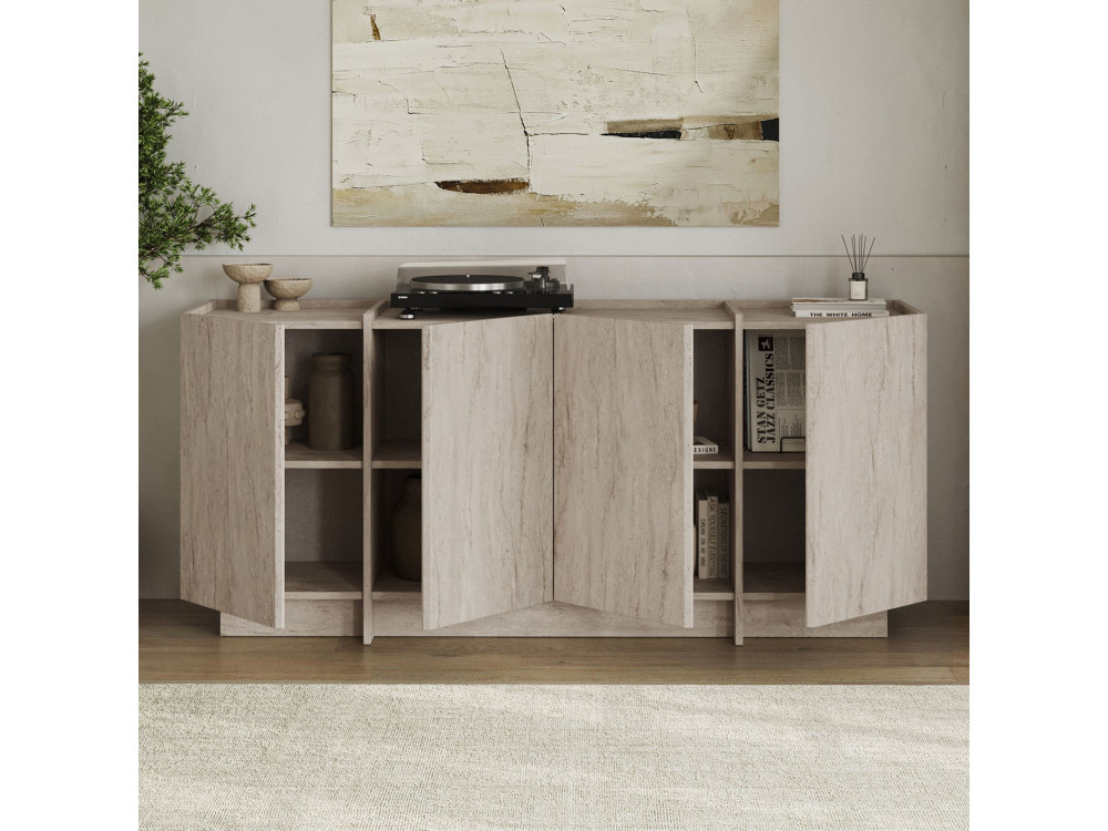 Dorma" wooden sideboard - 180 x 45 x 80 cm - Travertine