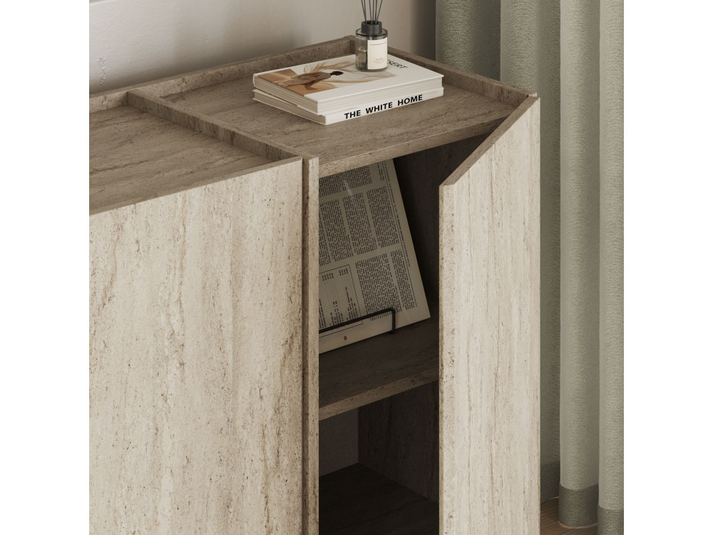 Dorma" wooden sideboard - 180 x 45 x 80 cm - Travertine