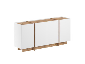 Dorma" wooden sideboard - 180 x 45 x 80 cm - White / Atlantic Pine