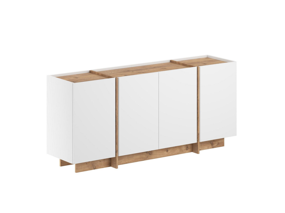 Dorma" wooden sideboard - 180 x 45 x 80 cm - White / Atlantic Pine