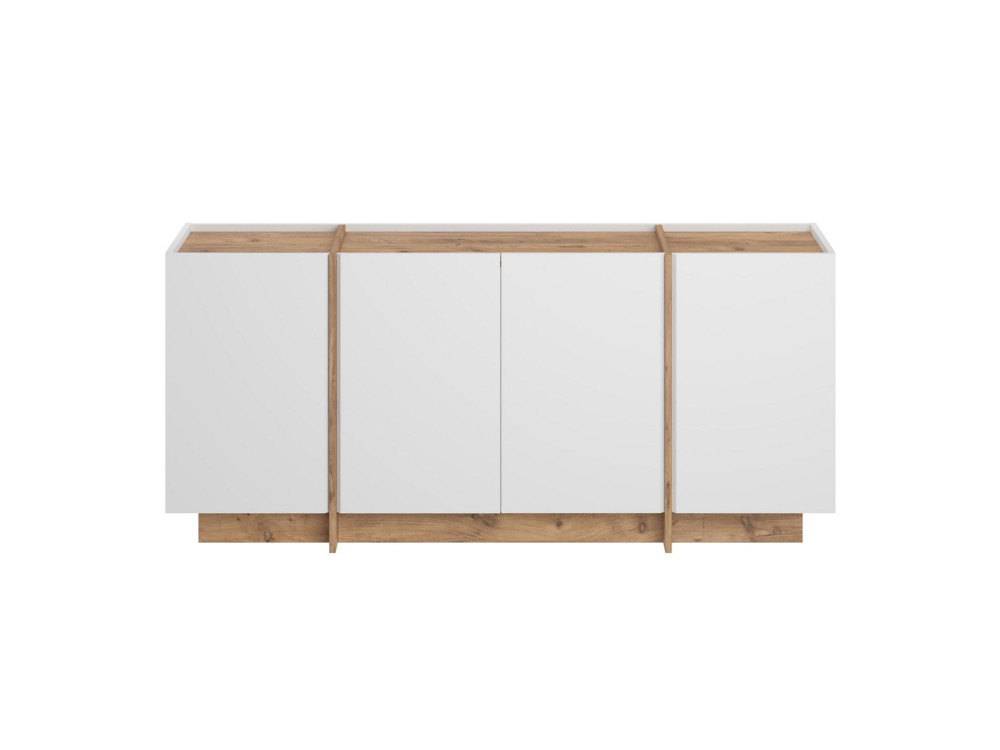 Dorma" wooden sideboard - 180 x 45 x 80 cm - White / Atlantic Pine