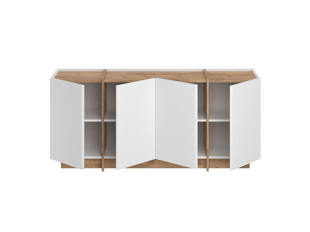 Dorma" wooden sideboard - 180 x 45 x 80 cm - White / Atlantic Pine