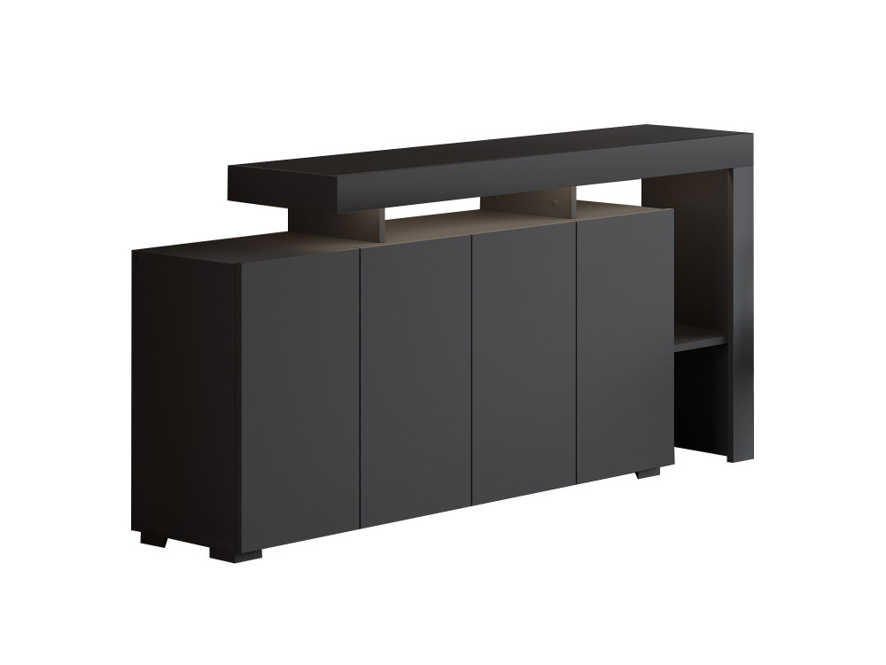 Beliz" wooden sideboard - 170 x 35 x 80 cm - Anthracite