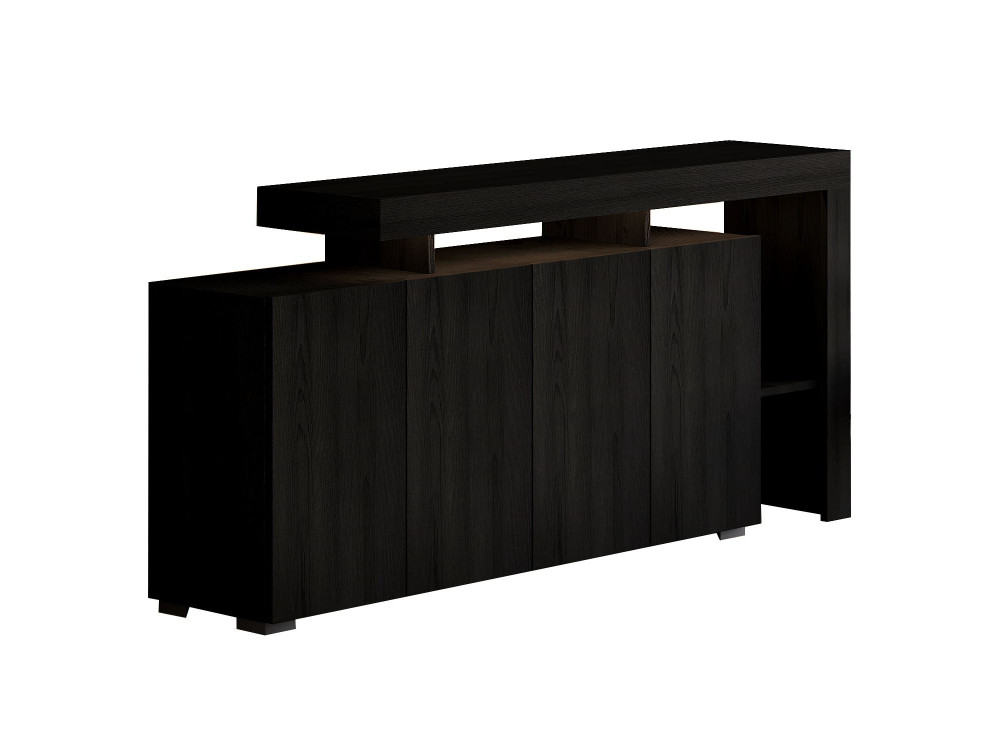 Beliz" wooden sideboard - 170 x 35 x 80 cm - Black wood