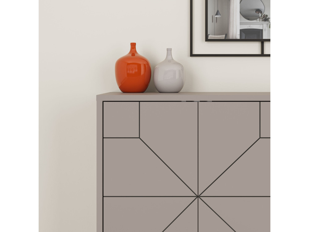 Dune" wooden sideboard - 123 x 35 x 62 cm - Light mocha brown