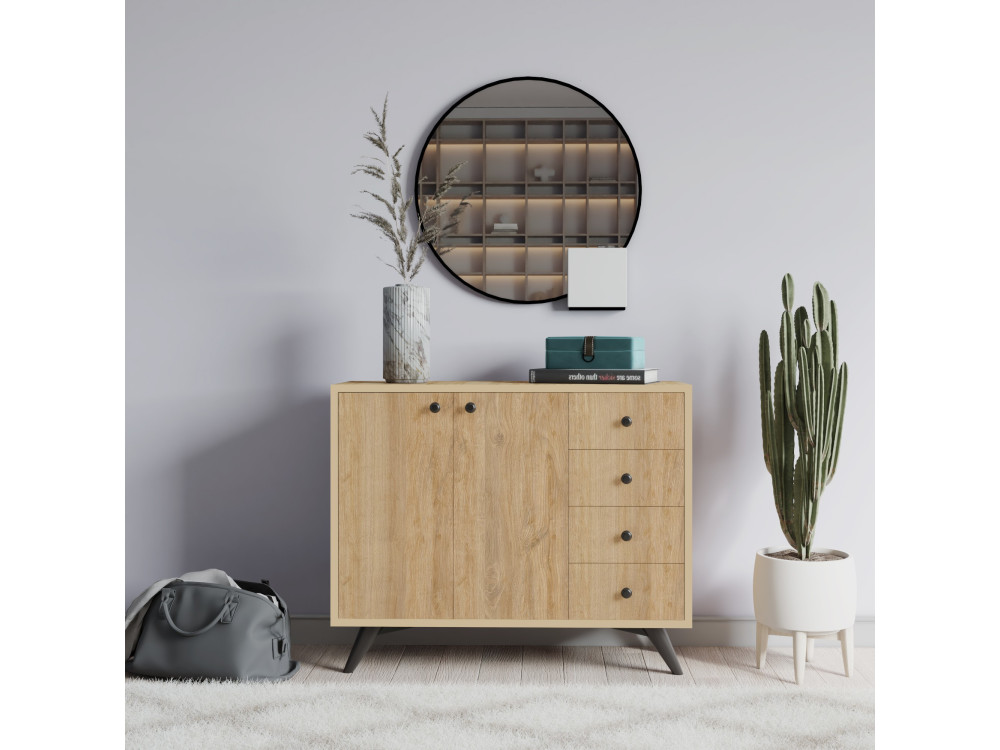 Waga" wooden sideboard - 100 x 35 x 82 cm - Brown