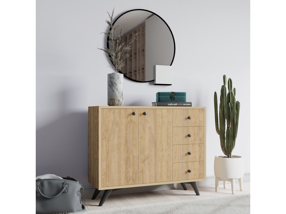 Waga" wooden sideboard - 100 x 35 x 82 cm - Brown