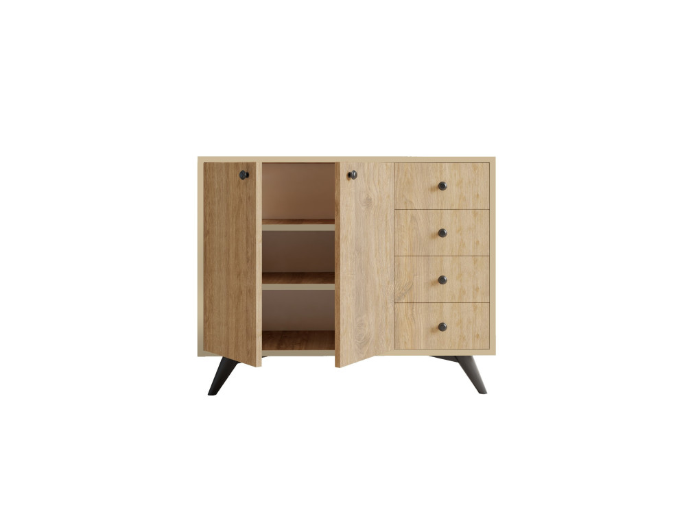 Waga" wooden sideboard - 100 x 35 x 82 cm - Brown