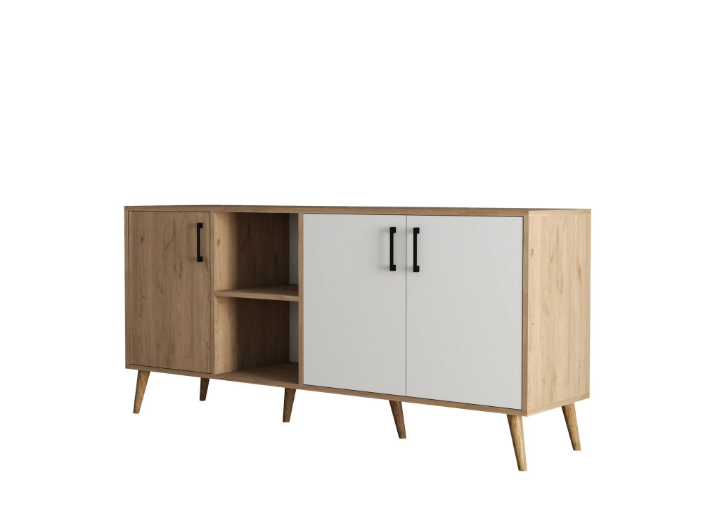 Exxen" wooden sideboard - 180 x 45 x 80 cm - White