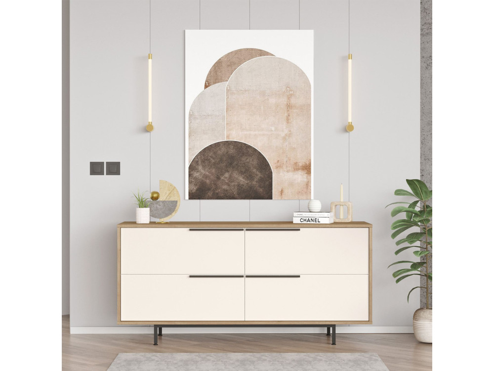 ON3-SW" wooden sideboard - 160 x 44 x 74 cm - White