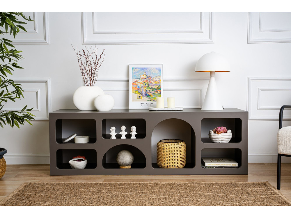 Ferlis" wooden sideboard - 160 x 40 x 51 cm - Charcoal grey