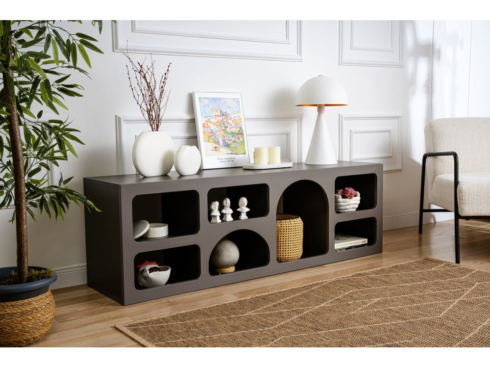 Ferlis" wooden sideboard - 160 x 40 x 51 cm - Charcoal grey