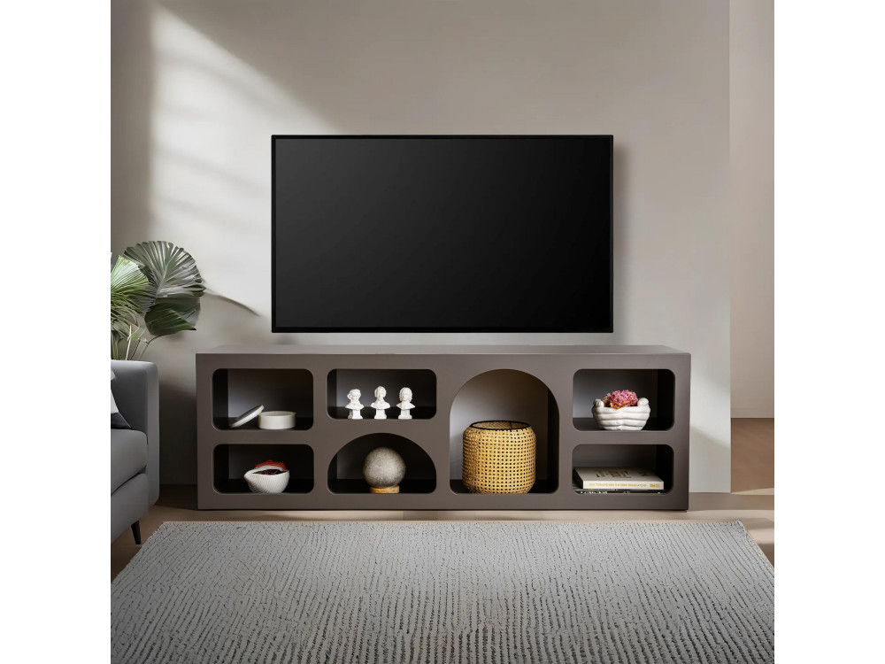 Ferlis" wooden sideboard - 160 x 40 x 51 cm - Charcoal grey