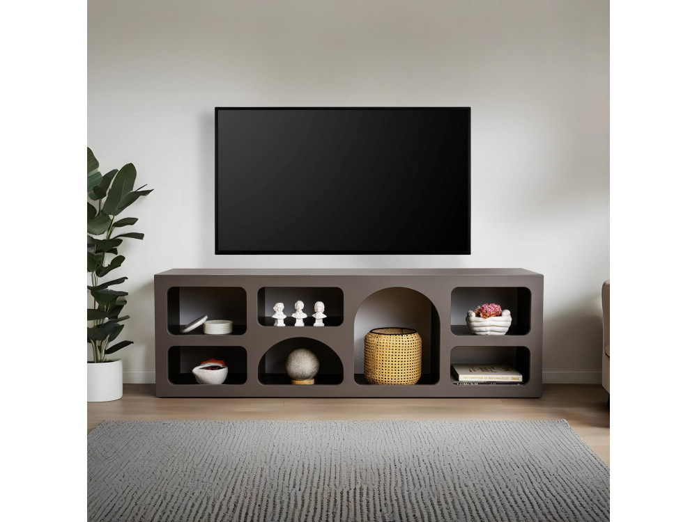 Ferlis" wooden sideboard - 160 x 40 x 51 cm - Charcoal grey