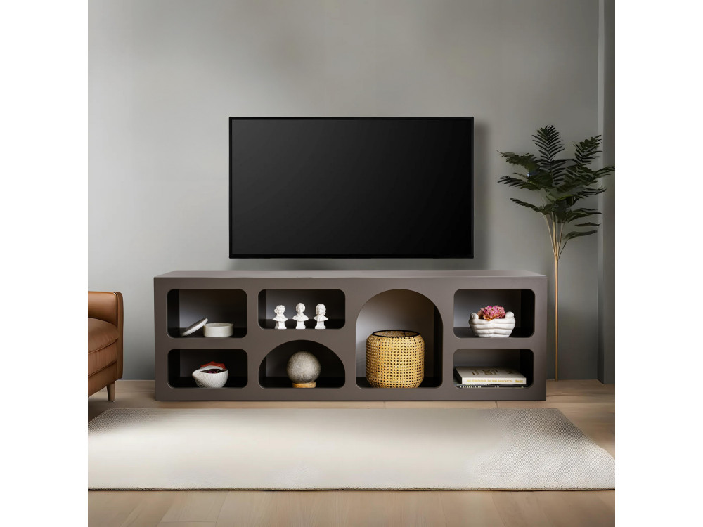 Ferlis" wooden sideboard - 160 x 40 x 51 cm - Charcoal grey