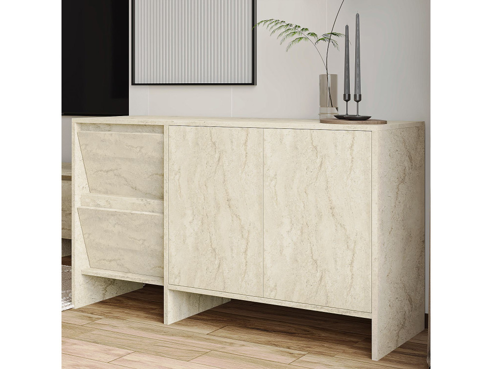 Laris 130" wooden sideboard - 130 x 44 x 82 cm - Travertine