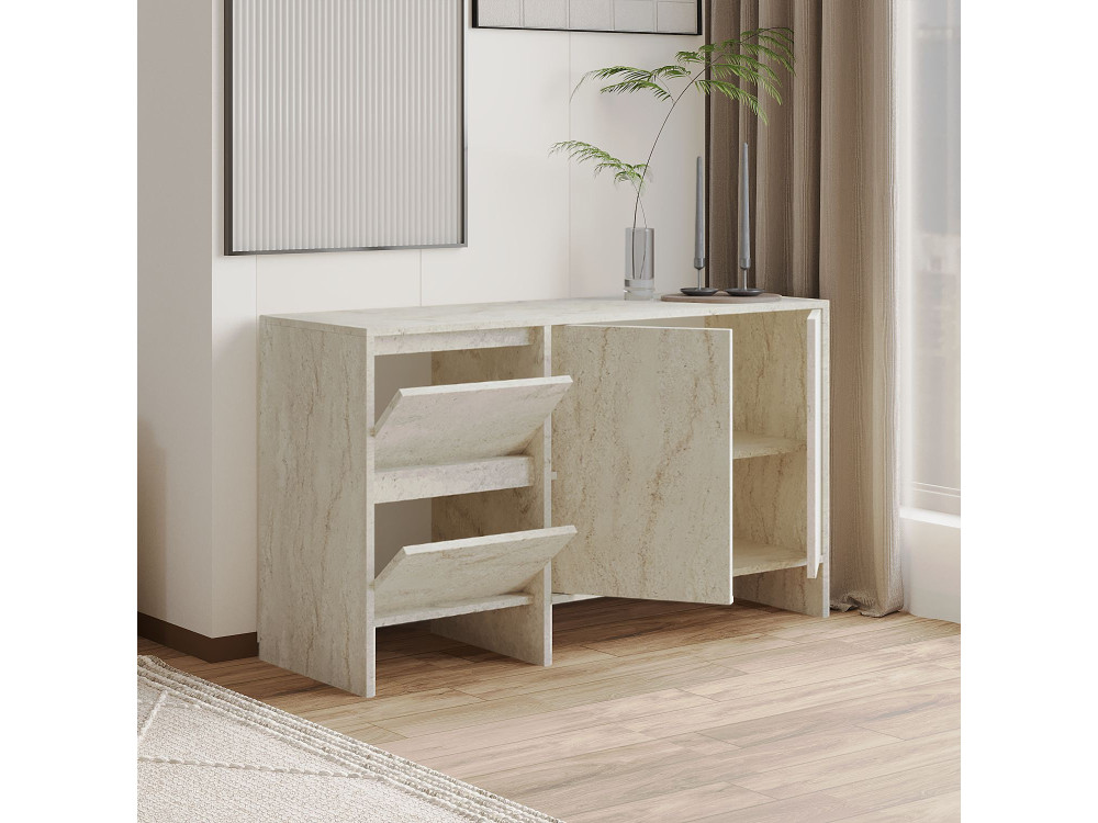 Laris 130" wooden sideboard - 130 x 44 x 82 cm - Travertine
