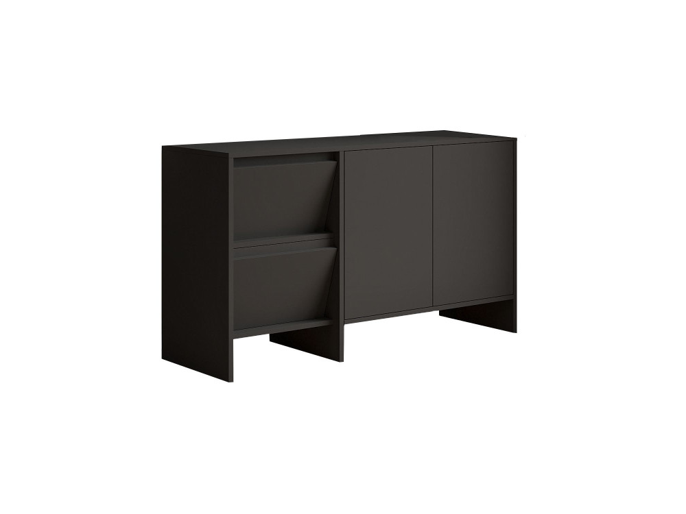 Laris 130" wooden sideboard - 130 x 44 x 82 cm - Charcoal grey
