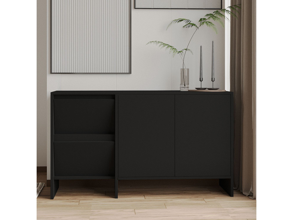 Laris 130" wooden sideboard - 130 x 44 x 82 cm - Black