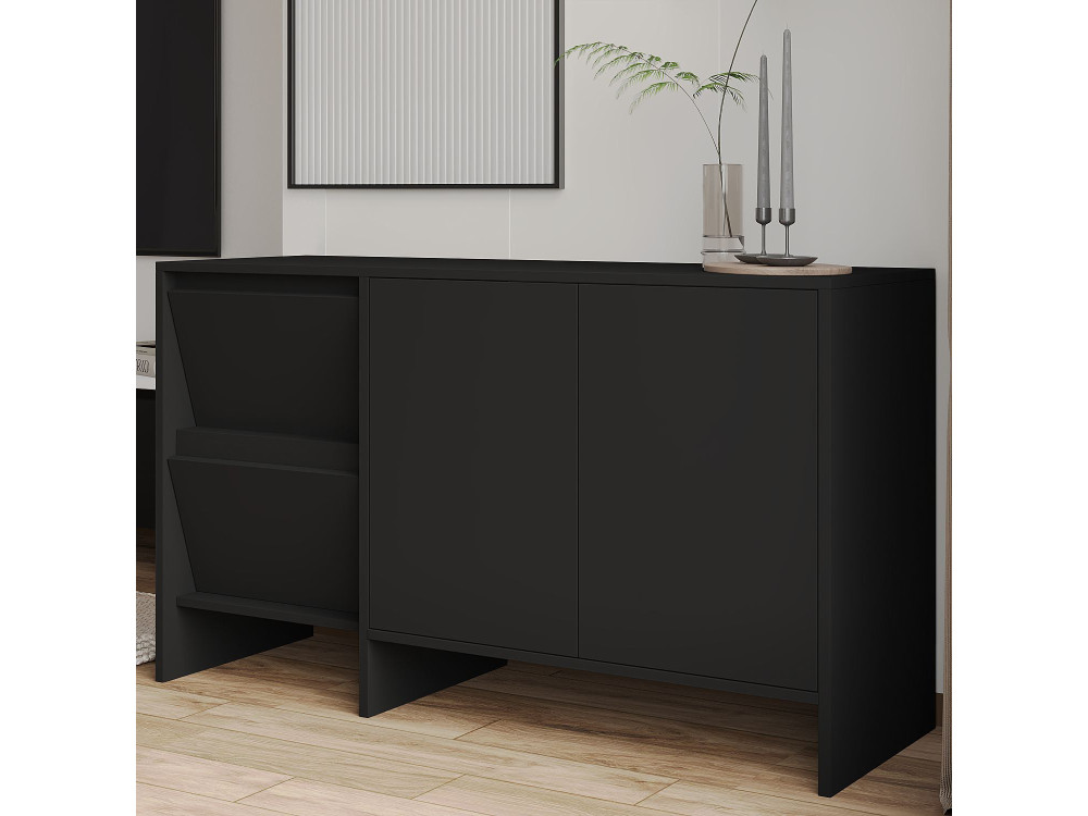 Laris 130" wooden sideboard - 130 x 44 x 82 cm - Black