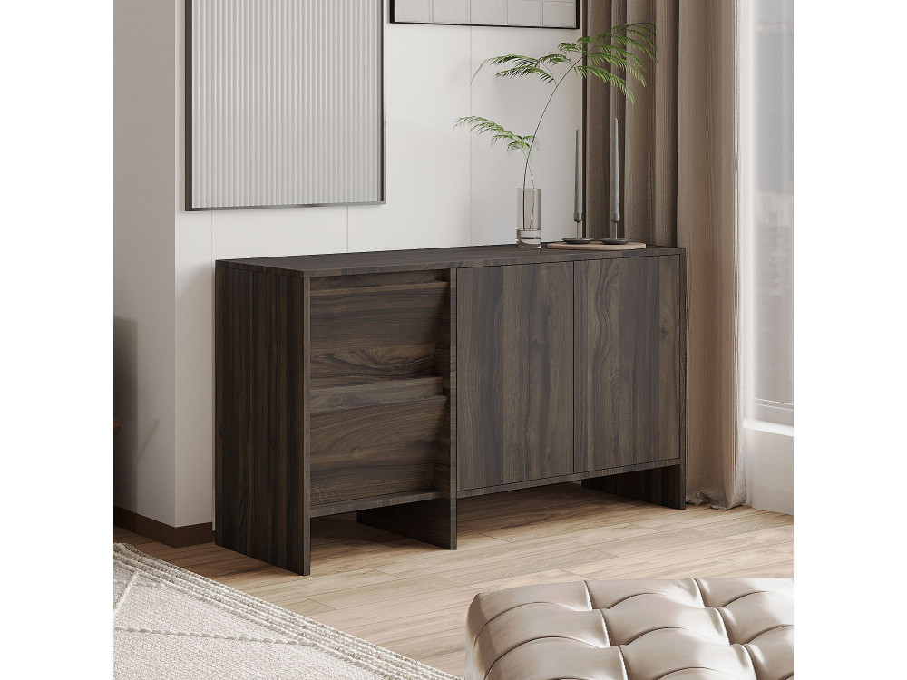 Laris 130" wooden sideboard - 130 x 44 x 82 cm - Brown