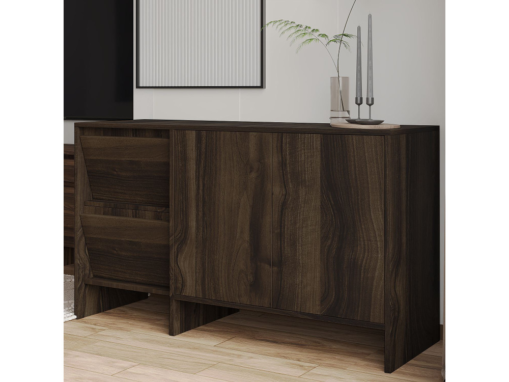 Laris 130" wooden sideboard - 130 x 44 x 82 cm - Brown