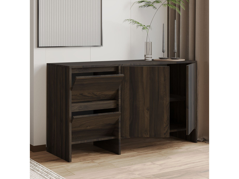 Laris 130" wooden sideboard - 130 x 44 x 82 cm - Brown