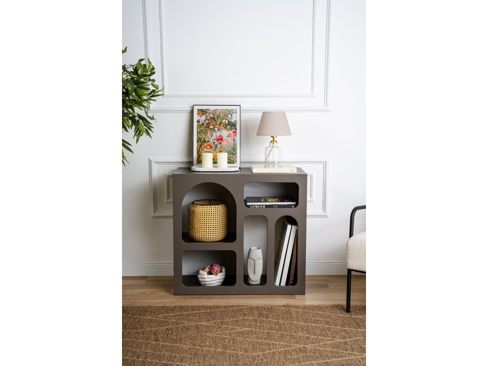 Lessa" wooden sideboard - 80 x 37 x 74 cm - Charcoal grey