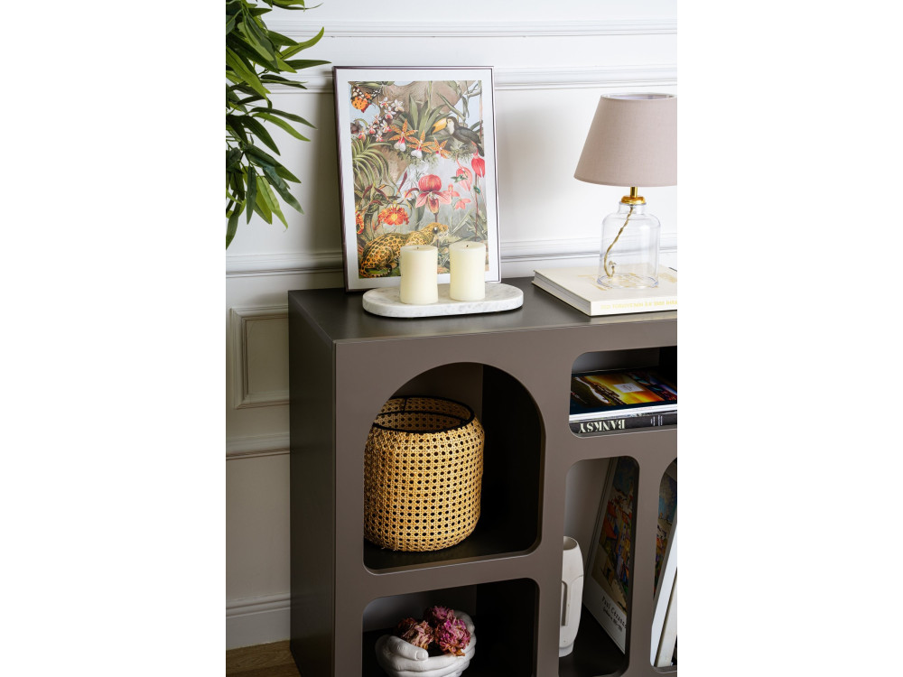 Lessa" wooden sideboard - 80 x 37 x 74 cm - Charcoal grey